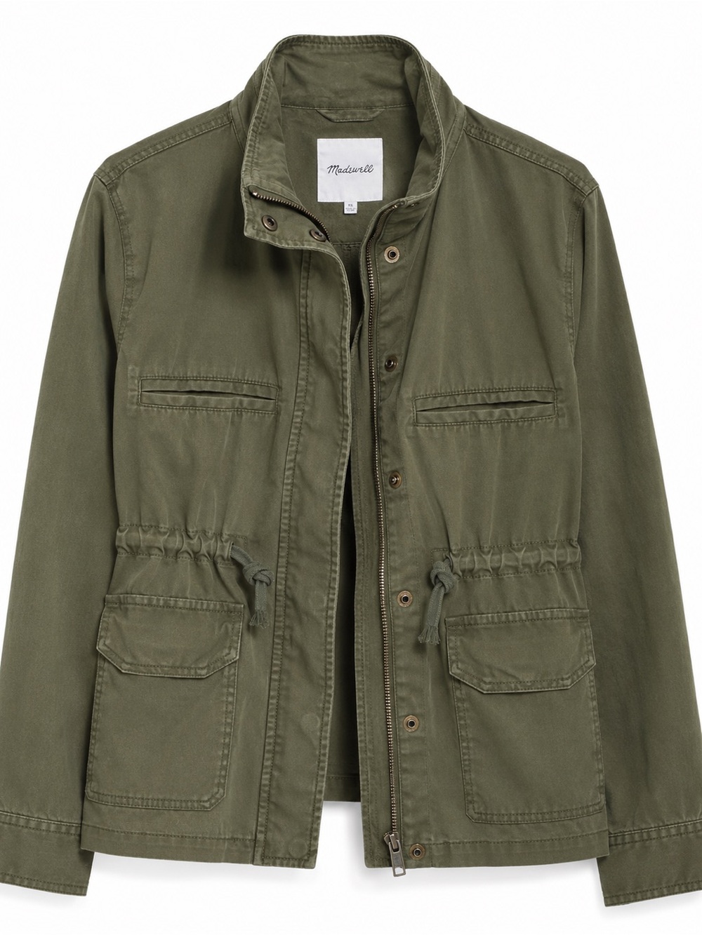 Madewell Olive Green Field Jacket with Drawstring Waist size xs